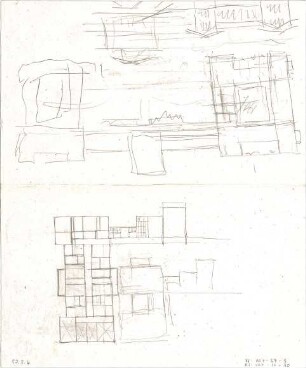 Voit, August von; Schlossanlage - Grundrisse, Ansicht