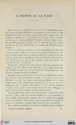 3.Ser. 9.1898: À propos de la rage