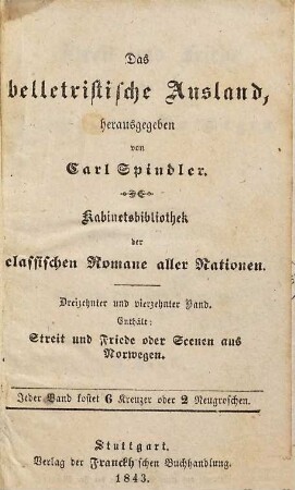 Streit und Friede, oder Scenen aus Norwegen : Erzählung