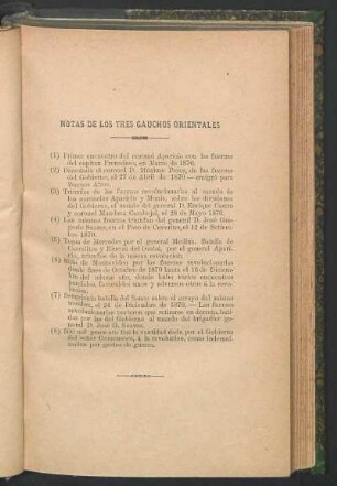 Notas de los tres gauchos orientales