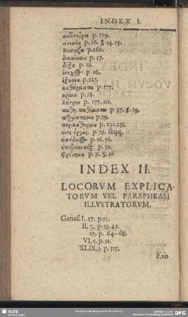 Index II. Locorum Explicatorum Vel Paraphrasi Illustratorum