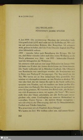 Nachwort: Deutschland - Fünfzehn Jahre Später
