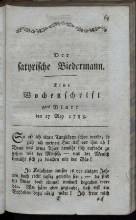 5. Blatt den 17. May 1788