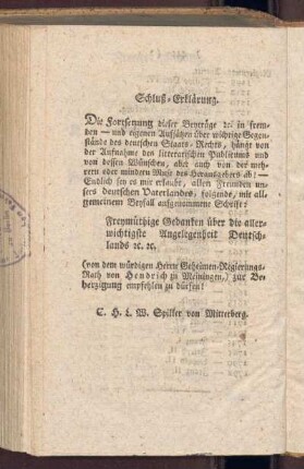 Schluß-Erklärung