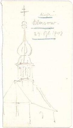 Hauberrisser, Georg von; u. a. Deutschland; Italien; Österreich; Skizzen - Turm (Teilansicht)