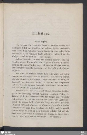 Erstes Kapitel. Einleitung