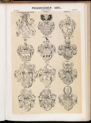 Taf. 471. Vitzthum v. Eckstaedt. - Vogel I. - Vogel II. - Vogelsang I. - Vogelsang II. - Vogelsang III. - Vogt I. - Vogt II. - Voigt I. - Voigt II. - Voigt III. - Voigts