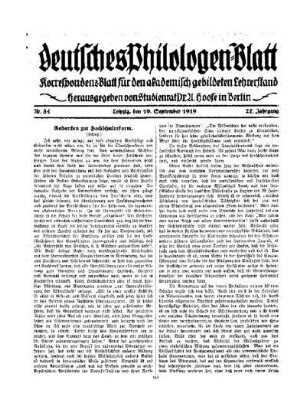Gedanken zur Hochschulreform : (Schluß)