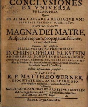 Conclusiones ex universa philosophia
