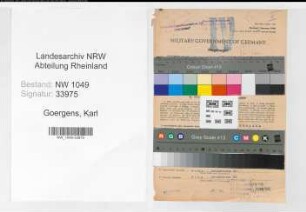 Entnazifizierung Karl Goergens , geb. 10.04.1894 (Bahnsekretaer)