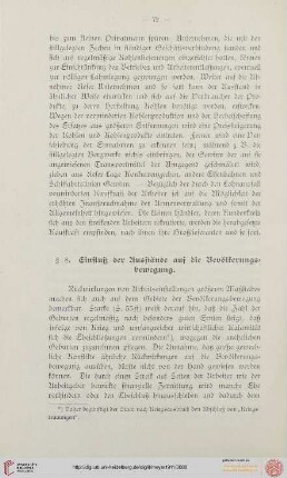 § 8. Einfluß der Ausstände auf die Bevölkerungsbewegung
