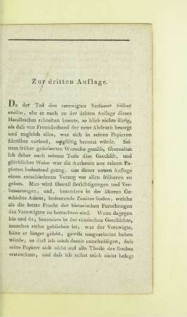 Zur dritten Auflage