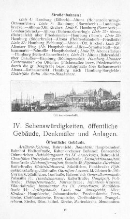 IV. Sehenswürdigkeiten, öffentliche Gebäude, Denkmäler und Anlagen.