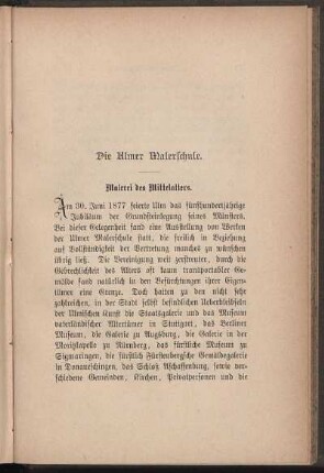 Die Ulmer Malerschule.