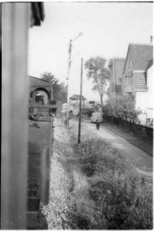 Hechingen, Einfahrt Lok 16, mit mechanischem Einfahrtssignal