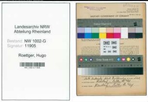 Entnazifizierung Hugo Roettger, geb. 22.09.1904 (Kellner)