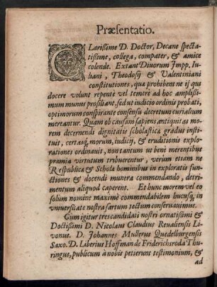 Praesentatio.