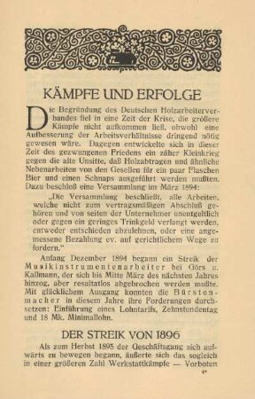 Kämpfe und Erfolge