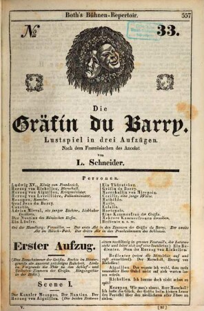 Die Gräfin du Barry : Lustspiel in drei Aufzügen