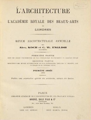 Academy architecture and annual architectural review. 1. 1889