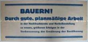 Maueranschlag mit Aufruf der VgdB zur Herbstbestellung