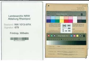 Entnazifizierung Wilhelm Frintrop , geb. 10.09.1910 (Metzger)