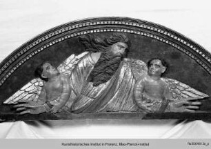 Thronende Madonna mit Kind : Gottvater mit Engeln