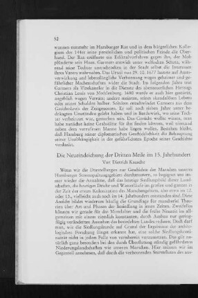 Die Neueindeichung der Dritten Meile im 15. Jahrhundert