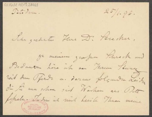 Brief an B. Schott's Söhne : 25.01.1896