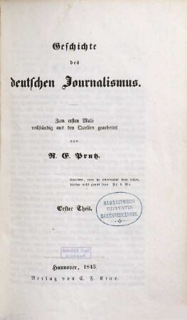 Geschichte des deutschen Journalismus, 1