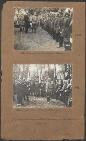 GFM von Hindenburg bei den Abordnungen der Feuerwehr. (70jähriger Geburtstag des GFM von Hindenburg im Großen Hauptquartier, 02.10.1917)