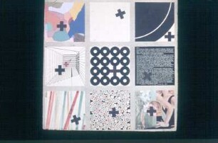 Kontraste bilden zum gegebenen Kreuzzeichen. Feder, Pinsel, Tusche, Wasserfarben, Collage; 42 x 59,5 cm (1931; H. Rose)
