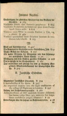 II. Juristische Schriften