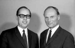 Freiburg: Rathaus; Justizminister Dr. Schieler; Oberbürgermeister Dr. Keidel