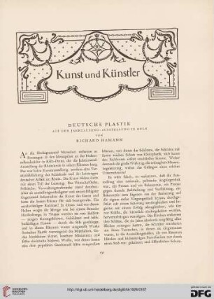 Deutsche Plastik auf der Jahrtausend-Ausstellung in Köln