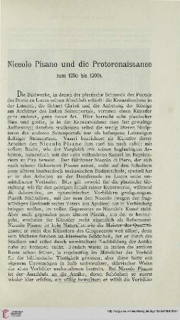 Nicolo Pisano und die Protorenaissance (um 1250 bis 1300)