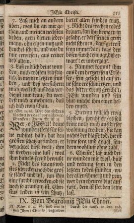 XI. Vom Begräbnis Jesu Christi.