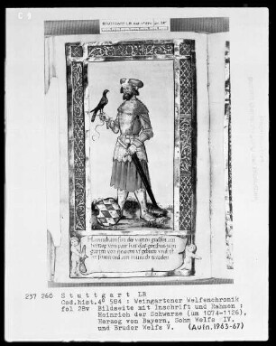 Welfenchronik — Heinrich 9. Herzog von Bayern aus dem Hause Este (1074-1126), Folio 28verso
