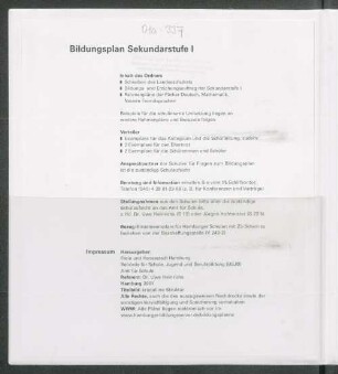 Bildungsplan Sekundarstufe I