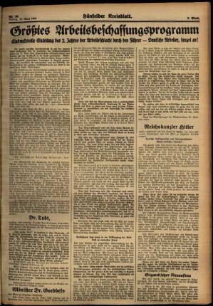Zweite Ausgabe vom Freitag, den 23. März 1934.