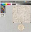 Abt Bernhard belehnt nach geschehener Übertragung auf Johann Heinrich Schulte und dessen Frau Anna Christina Passmann den Johann Heinrich Schulte, Sohn von Johann Heinrich Schulte, mit dem Gut Veithausen im Kirchspiel Bochum. Der Empfänger hat gehuldigt im Beisein von Johann Everhard Dingerkus, Rat und Kanzleidirektor des Abts und Ludger Albert Lauten, Rat und Kanzleisekretär des Abts. -Es siegelt der Aussteller, Or., Papiersiegel und Unterschrift des Abts