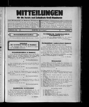 Jahrgang 1931, Hamburg, den 9. August, Nummer 32
