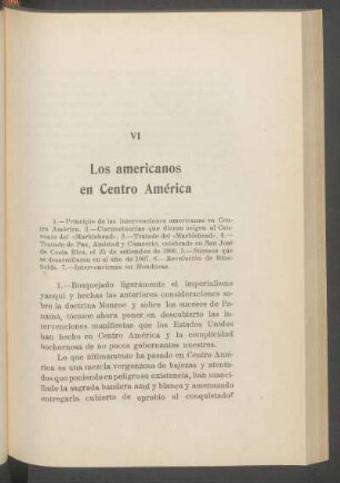 VI - Los americanos en Centro América