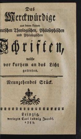 Neunzehendes Stück