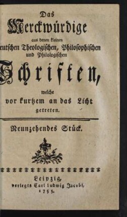 Neunzehendes Stück