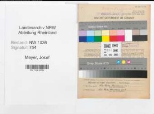 Entnazifizierung Josef Meyer , geb. 14.11.1906 (Knappschaftsinspektor)