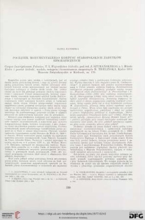 Początek monumentalnego korpusu staropolskich zabytków epigraficznych