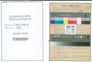 Entnazifizierung Hans Lensch , geb. 22.05.1920 (Kaufmaennischer Angestellter)
