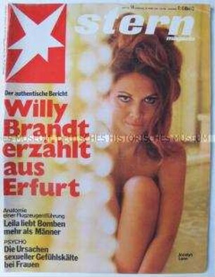 Wochenzeitschrift "stern" u.a. zum Treffen von Brandt und Stoph in Erfurt