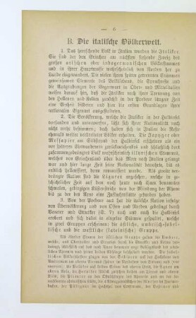 B. Die italische Völkerwelt